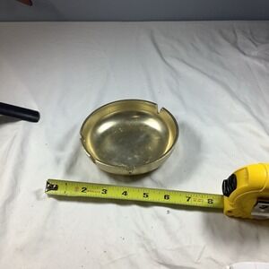 Brass Round Ashtray 4.25" Holder Catchall